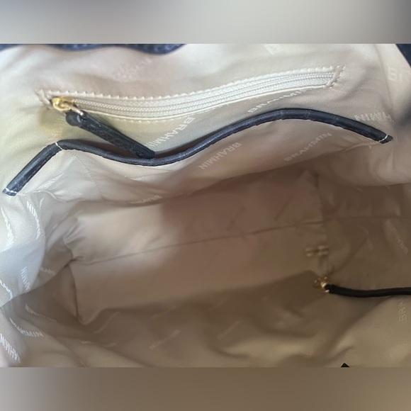 NWT Brahmin Large Marlowe Black Cascata Woven Leather Bucket Shoulder Bag - Picture 14 of 16